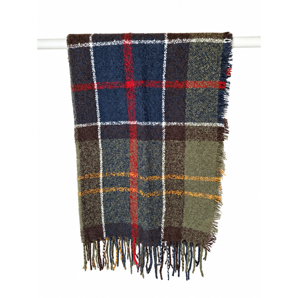 Barbour Ladies Tartan Boucle Scarf - Classic Tartan - Picture 2 of 4